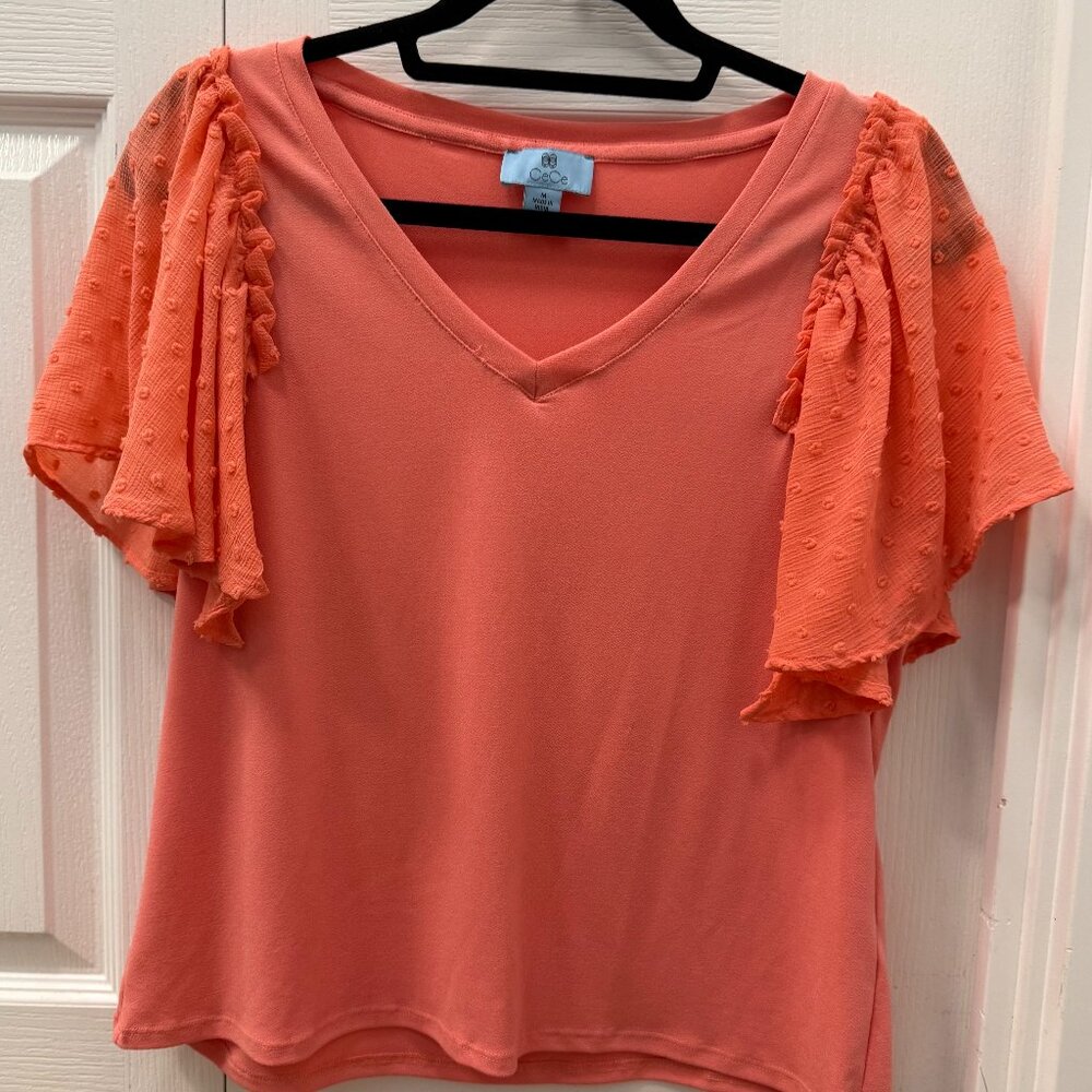 Cece Flutter Sleeve Top